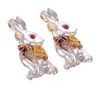 OFFSCH Adorable Rabbit Brooch Pin Classic Decorative Animal Brooch with Pin Buckle Design 2pcs Metal Bunny Accessory for Easter and Mother's Day for Women