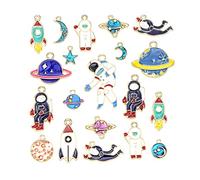 OFFSCH Alloy Space Series Charms Pendants 40pcs DIY Jewelry Making Keychain Accessories Assorted Colour for Necklace Bracelet Women