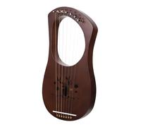OFFSCH Ancient Style 7 String Lyre Harp Wooden Musical Instrument Rounded Edge Warm Tone Complete Accessories Set Random Color