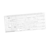 OFFSCH Architect Drawing Template Ruler with Geometric Stencils for Exams and Work Plastic and Curve Measuring Tool for House Planning Math Art Construction School and Office Use