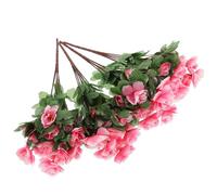 OFFSCH Artificial Rhododendron Silk Flowers 4Pcs Realistic Unique Chic Silk Cloth Iron for Office and Home Living Room Decoration, Pink