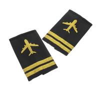 OFFSCH Aviation Uniform Badge Pilot Epaulets Webbing Airline Shoulder Boards Professional Flight Attendant Badge Classic Color for Pilot Uniform