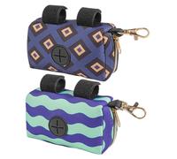 OFFSCH Baby Diaper Bag Dispenser Holder 2pcs Portable Diaper Trash Bag Container for Outdoor Use with Purple and Wave Pattern for Travel and Walks