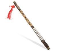 OFFSCH Bamboo Music Instrument Chinese Bawu Traditional Vertical Flute Key Whistle Flute for Learning