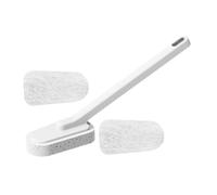 OFFSCH Bathroom Tub Scraper Brush with Long Handle and Sponge for Stubborn Stain Removal Multi-surface Cleaning Tool for Bathtubs Tiles Walls and Floors Space-saving Hanging Design