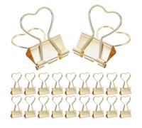 OFFSCH Binder Clips Multi-Sheet Organization 36pcs Golden Heart Shaped Metal with Smooth Operation for Office and School Use for File Folders and Notebooks on Desk