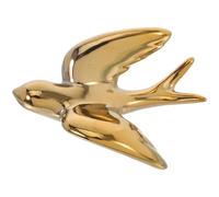OFFSCH Bird Decor Wall Ceramic Hanging Swallows Wall Mounted Figurine for Bathroom Indoor Golden Small Left