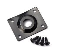 OFFSCH Black Socket Piece for Electric Guitar Guitar Jack Plate Plating Sturdy Metal Jack Plate for Bass Easy Install Mounting Screws Glossy Finish