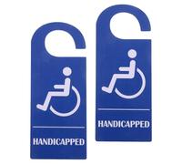 OFFSCH Blue Pvc Handicap Parking Sign 2pcs 3.5x8.5in Disability Car Parking Permit with Wheelchair Symbol for Disabled Access