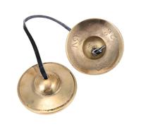 OFFSCH Brass Handmade Cymbals Bell Chime for Meditation and Spiritual Practice, Simple Traditional Design, Practical Music Instrument with Golden Finish for Yoga and Mindfulness