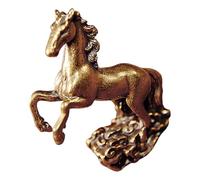 OFFSCH Brass Horse Ornament Featuring Cloud Pattern Feng Shui Piece for Home Office Decor Representing Prosperity and Good Luck