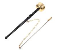 OFFSCH Buddhist Temple Copper Yin Qing Hand Percussion Instrument Large Size with Wooden Handle for Ritual Prayers and Meditation in Taoist and Buddhist Ceremonies