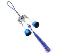 OFFSCH Car Hanging Ornament and Elephant Shape with Blue Evil Eye Metal Material, Melodious Wind Chime for Stylish Unique Pendant with Soothing Sound Door and Home Decoration