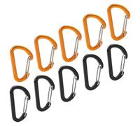 OFFSCH Carabiner Clip D Shaped 10pcs Lightweight Aluminium Alloy with 4mm Flattened Steel Wire Hook, Multi-functional Quick Link Random Color and Camping for Outdoor Backpack, Camping
