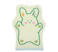 OFFSCH Cartoon Bunny Embroidered Bathing Gloves Exfoliating Scrubbing Wash Mitts for, Soft Green Rabbit Washing Gloves for Gentle Body Cleansing and Fun Bath Time