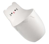 OFFSCH Cartoon Cat Wall-mounted Storage Holder Adhesive Multifunctional Desktop Organizer for Pens and Pencils PP Material Hanging Sundries Box for Students White