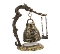OFFSCH Carved Bronze Dragon Bell Feng Shui Office Sculpture Vintage Desktop Ornament Creative Retro Bell Decoration for Office Beautification