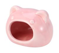 OFFSCH Cat Head Ceramic Hamster House Nest for Squirrel Pink