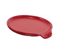 OFFSCH Ceramic Spoon Rest for Kitchen Countertop Heat Resistant Porcelain Coffee Spoon Holder Space-Saving Utensil Rest Teaspoon Organizer for Coffee Station Red