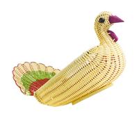 OFFSCH Chicken-shaped Woven Basket Made of Imitation Rattan for Fruit Storage Snacks Bread Holder Multi-functional Sundries Organizer Cute Cartoon Design for Tabletop Use