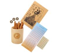 OFFSCH Chinese Divination Prop Fortune Telling Sticks Set with Bamboo Bucket and 16 Three-Yao Bamboo Sticks, Includes Instruction Booklet for Feng Shui and I Ching Learning