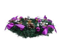 OFFSCH Christmas Advent Wreath Candle Holder 5 Candles, Pinecone and Ribbon Decoration, Artificial Christmas Centerpiece for Holiday Table and Seasonal Decor