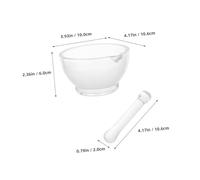 OFFSCH Clear Glass Mortar and Pestle for Pharmacy and Kitchen Grinding Apothecary Medicine Powder Mixer Versatile Spice Crusher and Lab Tool with Smooth Easy-clean Surface