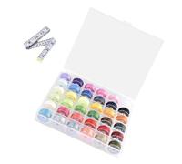 OFFSCH Compartment Transparent Sewing Machine Bobbin Box with Colorful Pre Wound Thread Spools Portable Organizer for Domestic Embroidery and Sewing Supplies Visible Storage Case for