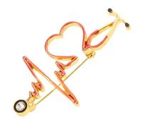 OFFSCH Creative, Heart-shaped or Alloy Stethoscope Decorative Brooch Accessory Exquisite Unique Corsage Pin to Stand and Enhance Clothing for Shawl Cosplay Your Outfit