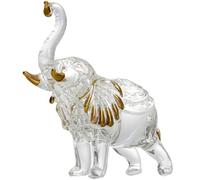 OFFSCH Crystal Elephant Figurine Gold Accent Desktop Ornament