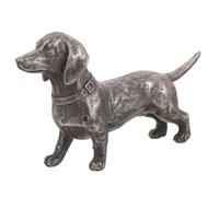 OFFSCH Dachshund Statue Resin Dog Statue for Garden Decor Standing Dog Figurine Outdoor Lawn Ornament Desktop Decor Lifelike Animal Sculpture