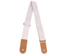 OFFSCH Daisy Pattern Style Cotton Shoulder Strap Genuine Leather Daisy Strap for Ukulele Guitar for Playing at Home Stage