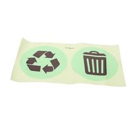 OFFSCH Dark Recycle Decal for Trash Bin Self-adhesive Night Luminous Label for Kitchen and Bedroom Waste Bins Easy to Apply PVC Sticker for Rubbish Classification and Clean Living
