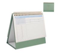 OFFSCH Desk Calendar for Teachers and Office Workers, Portable Paper and Iron Construction, Modern Green Monthly Planner for Workspace and Home Long-term Planning