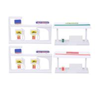 OFFSCH DIY Traffic Station Model for Abs Sand Table Material with Bus Shelter Gas Station Safe Construction to Develop Creativity and Imagination for Boys