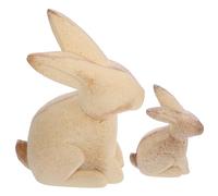 OFFSCH DIY Wooden Animal Desktop Ornaments Creative White Embryo Rabbit Solid Wood Crafts Unfinished Model for Home Office Store Decor and Photo Props