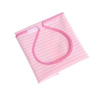 OFFSCH Double Layer Adult Bib Pink Stripe Mealtime Clothing Protector Washable for Bedridden and Convalescents Easy Clean