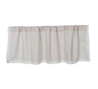 OFFSCH Dustproof Short Curtain for Kitchen Cabinets Beige Cotton Linen Boho Farmhouse Valance Rustic Decor for Bathroom Easy to Hang