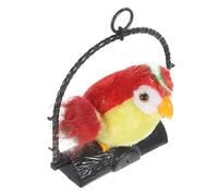 OFFSCH Electric Recording Talking Parrot Red Hanging Plush Interactive Bird for Early Learning Educational with Swinging Head and Moving Wings