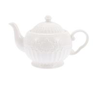 OFFSCH Elegant Ceramic Afternoon Tea Water Jug with 900cc Capacity and Embossed Design, for Drinking Tea with Friends at Home or Desktop Adornment