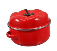 OFFSCH Enamel Cooking Pot with Lid Dual Handle Design Multifunctional Nonstick Pot for Soup Stews Induction Compatible Easy-to-Clean 20cm