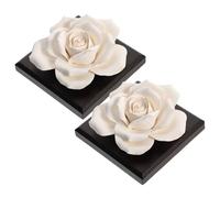OFFSCH Essential Oil Diffusers 2pcs with Unique Design Ceramic Rose Shaped Lightweight Portable Aroma Diffuser for Car and Home for Living Room or Office Use