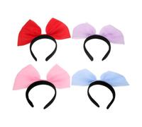 OFFSCH Extra Large Bow Headband Cloth Hair Accessory for Women and Teens 4pcs Comfortable All-day Wear Oversized Stylish Bowknot for Cosplay and Special Occasion
