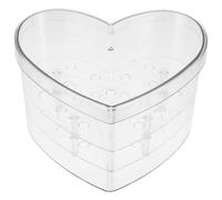 OFFSCH Flower Box for Visually Appealing Display and Packaging Solution Heart-shaped with 21-holes Acrylic Delicate Floral Arrangements Container for Special Occasions and Birthdays