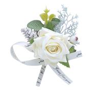 OFFSCH Flower Style for Bride Bridesmaid Rose Bowknot Wrist Wedding Simulation Elegant Chinese Artificial Corsage Lint, Decorative Brooch Season and Graduation Banquet