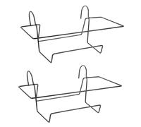 OFFSCH Flowerpot Long Holders Hanging Black 2pcs Iron Balcony Pot for 43cm Sturdy Easy Installation Metal Hangers Planters Plant and Garden and Balcony Use