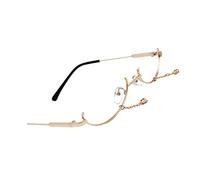 OFFSCH Funny Creative Party Glasses Without Lens Lightweight Metal Frame for Festivals and Carnivals Unique Prop Glasses for Costume Decoration for Showcasing Your Personality Golden