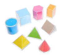 OFFSCH Geometric Solids Manipulative Set 8pcs 3d Shapes Teaching Models for Preschool and Elementary School Math Learning Educational Counting Blocks