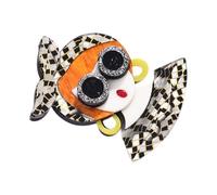 OFFSCH Girl Shaped Lapel Pin Adorable Brooch for Clothes Decoration Acrylic Breastpin for Coats Sweaters Elegant Girl Ornament for Weddings Parties Daily Wear Unique Fashion Random Color