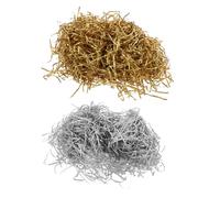 OFFSCH Glitter Shredded Paper Filler for Gift Boxes and Hampers Metallic Gold Silver Crinkle Cut Tissue Sturdy Glitter Paper with Glossy Finish for DIY Crafts Party Decorations Holiday